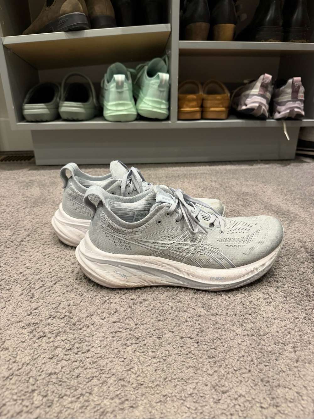ASICS Women's gel nimbus Neutral Running Shoes in Light Gray